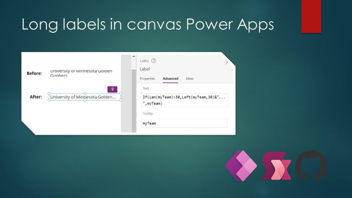 Long labels in canvas Power Apps