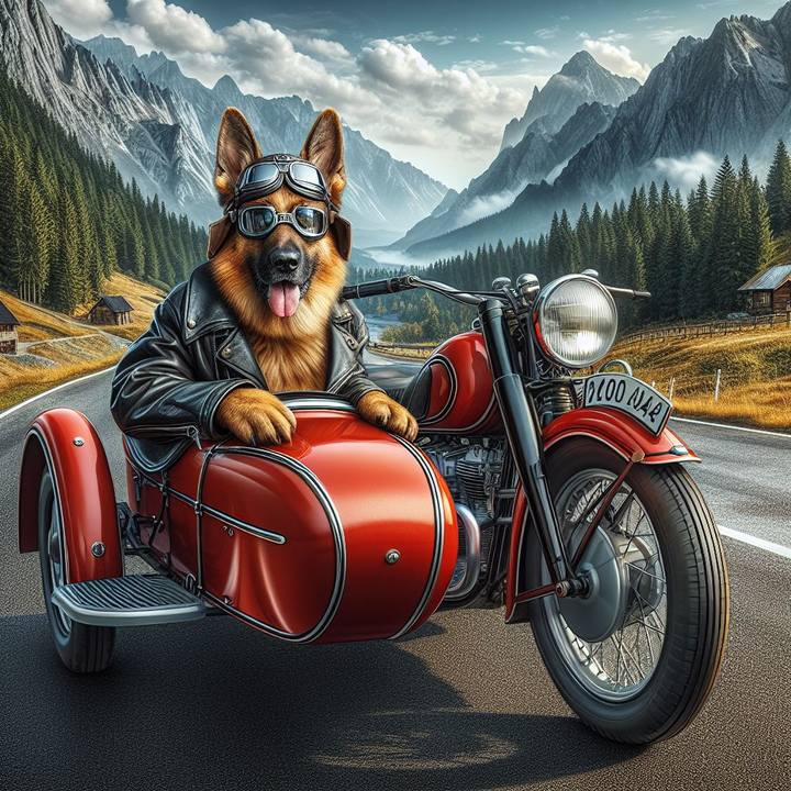 DALL-E 3 prompt: A hyperrealistic image of a dog in a sidecar. AKA "copilot"